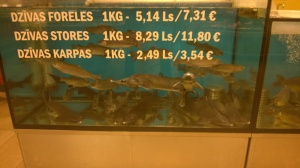 Check the prices,. There's trout, sturgeon and carp